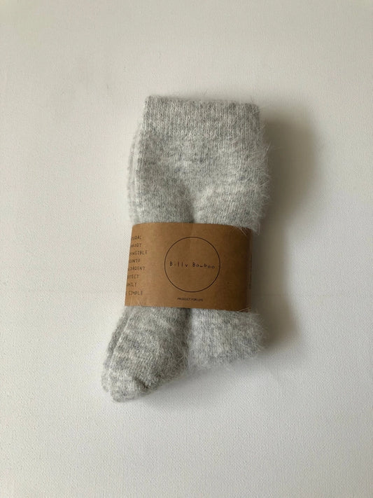 Fluffy Angora Wool Socks Grey- Toronto