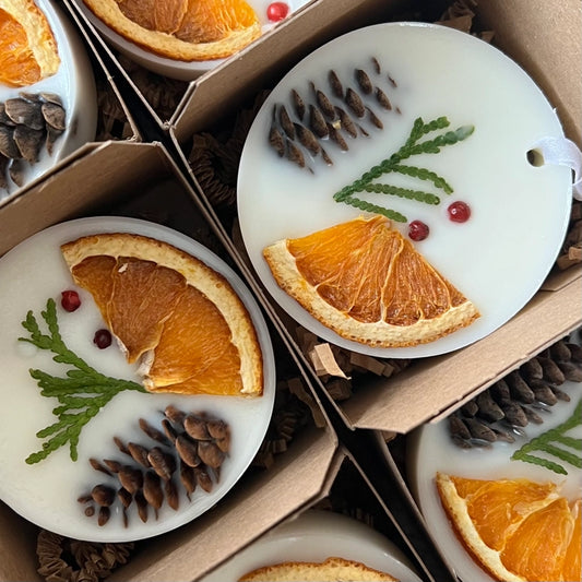Scented Wax Sachet- Christmas Ornament Clementine, Pine, & Sage- Oakville, Ontario