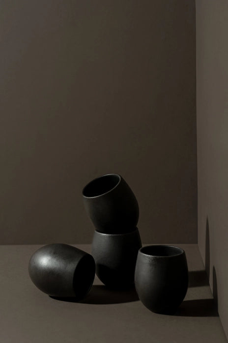 Black Stoneware Tumbler